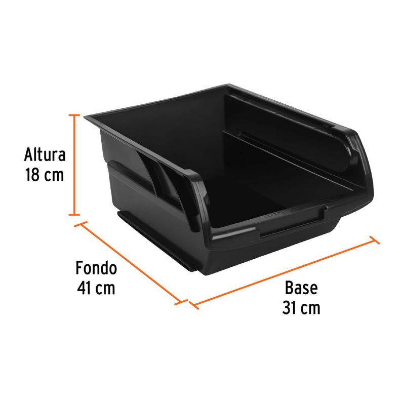 Organizador apilable plástico 41x31x18cms - Truper-1
