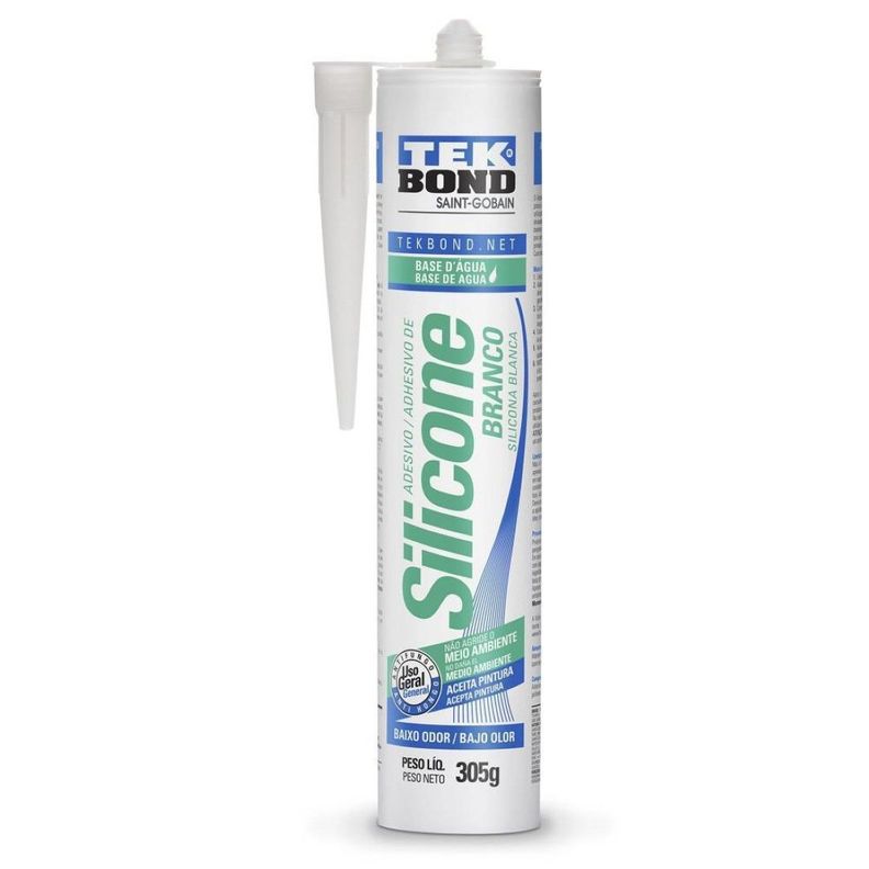 Silicona Al Agua Pintable Blanca 305grs. Tekbond-0