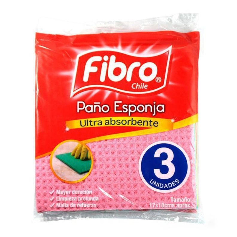 Paño Esponja Ultra Absorbente 3 Un Fibro-0