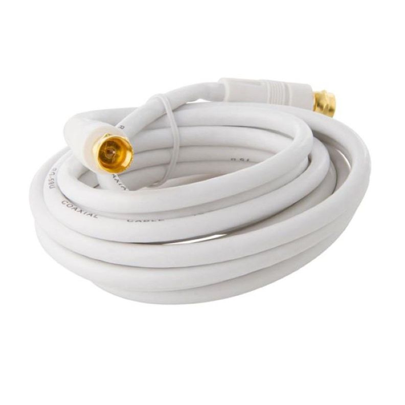 Macrotel Cable Coaxial Para Tv Atornillable Blanco 3mts-0