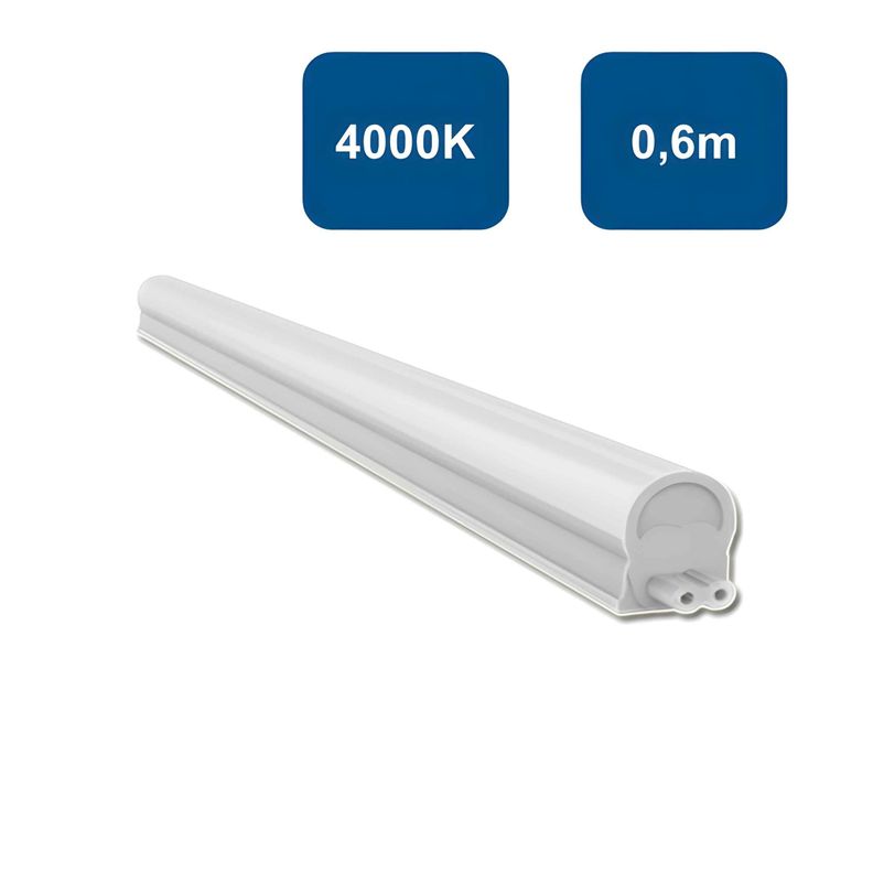 Regleta Plastica LED 7W 0.6m 4000K Luz Calida - Globaltronics-0