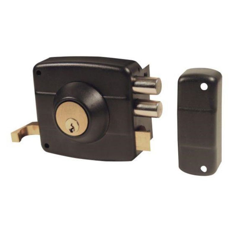 Cerradura Sobreponer Cilindro Fijo 30mm Negro Lioi-0