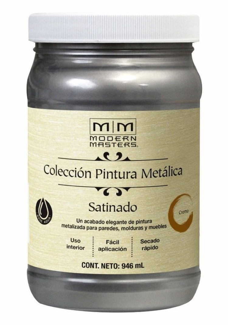 Pintura Metálica Satinada 946ml Cromo Modern Masters-0