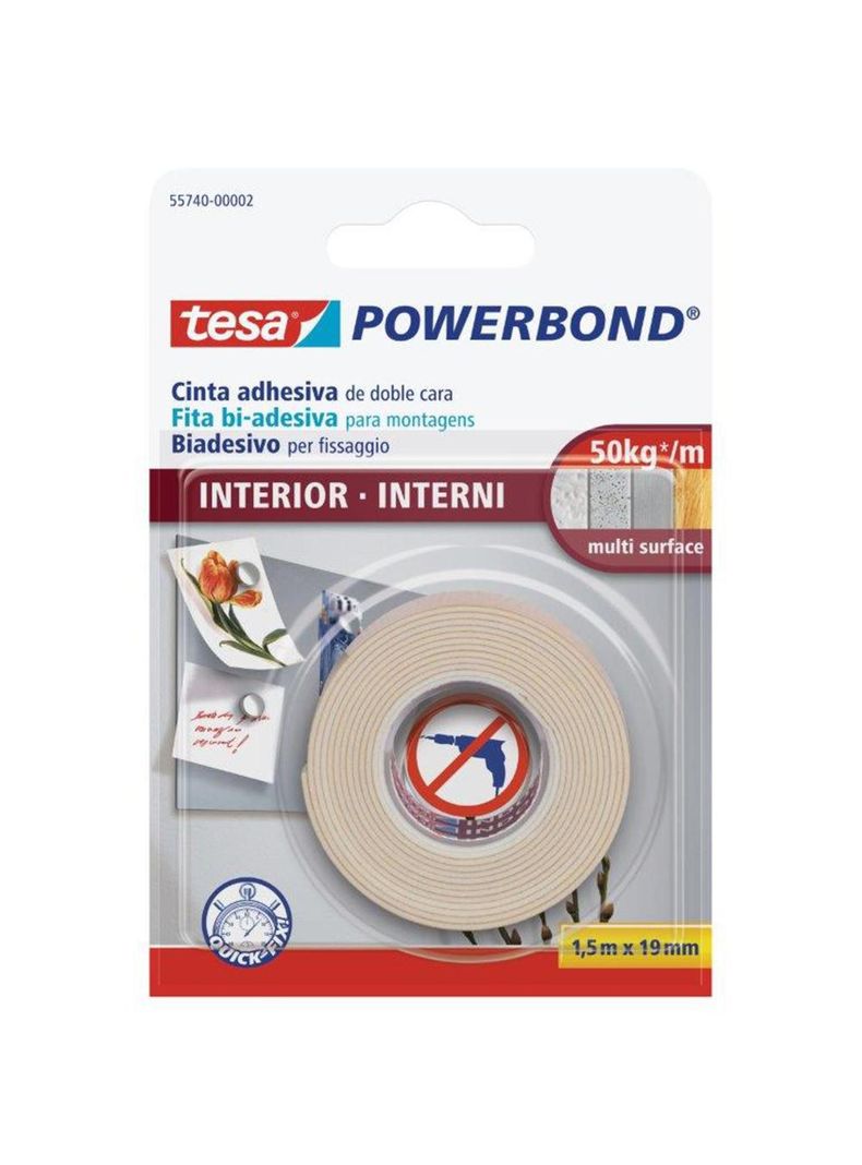 Tesa Cinta Doble Contacto Interiores 19mm X 1.5mts / 50kg/mt-0