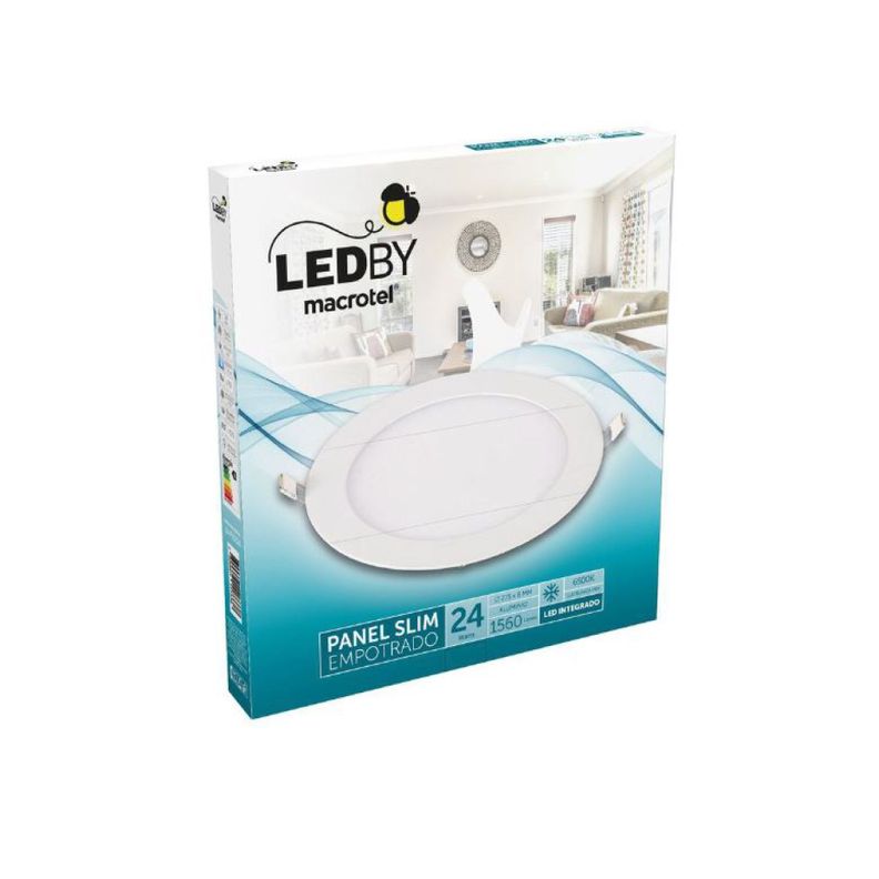 Panel Led Slim Empotrado Cuerpo de Aluminio luz fría 6500K 24W - Macrotel-0