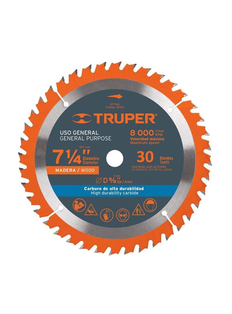 Truper Disco Sierra Circular 30d 185mm/7.1/4 -0