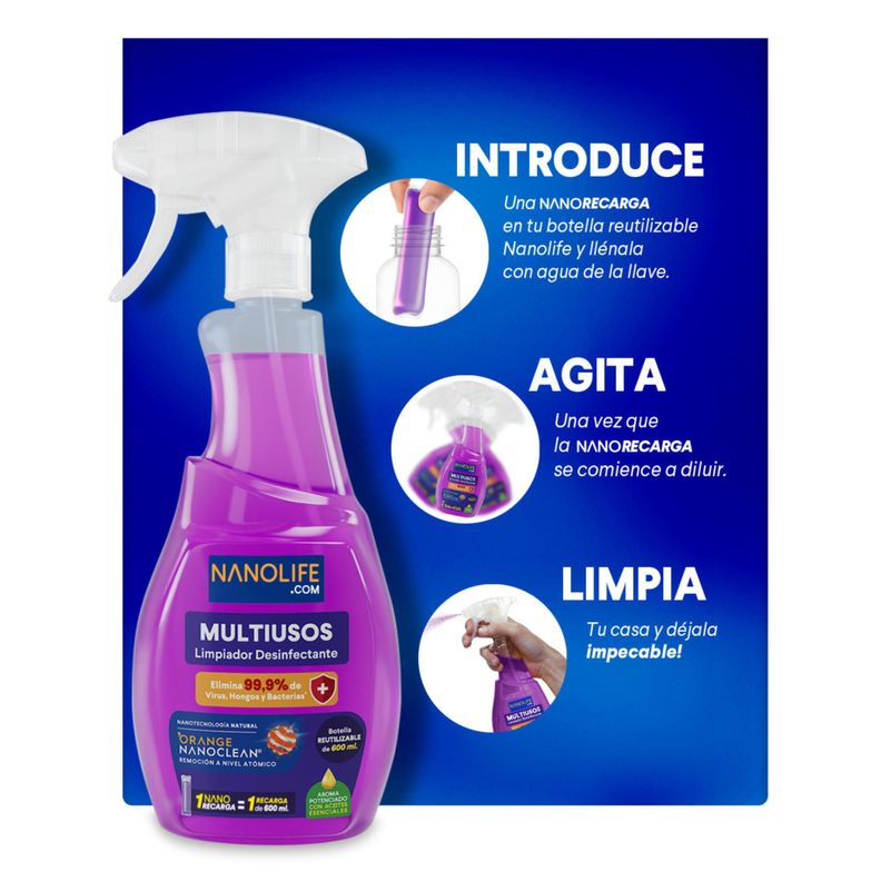 Limpiador multiusos Kit de inicio Lavanda 600ml + Recarga-1