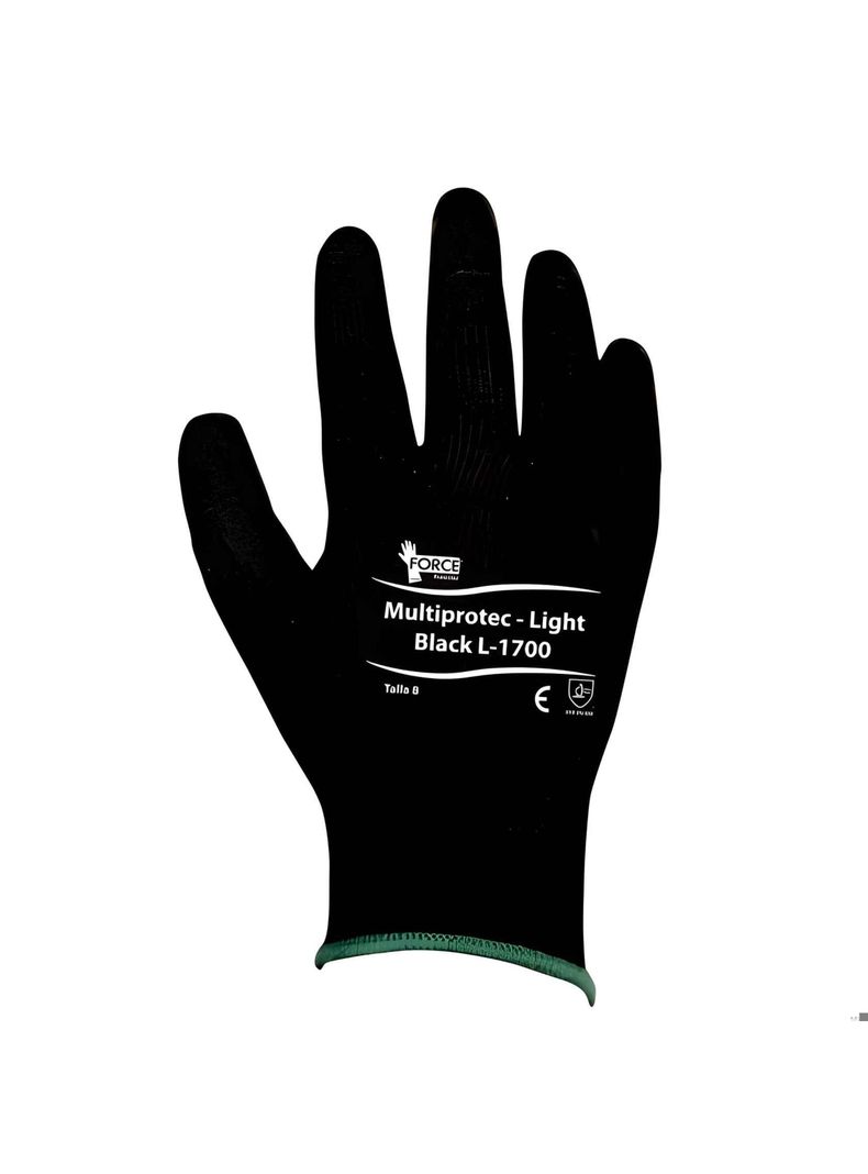 Guante Multiprotec Flex Light L1700 Talla 8(m) Negro Lioi-0