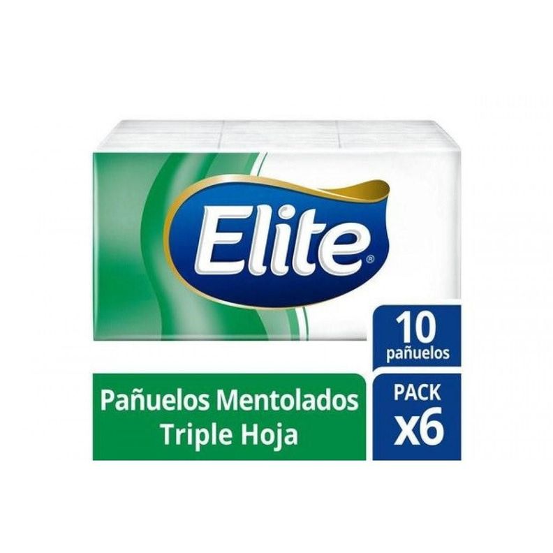 Pañuelos Desechables Triple Hoja Mentolados 6x10 Elite-0
