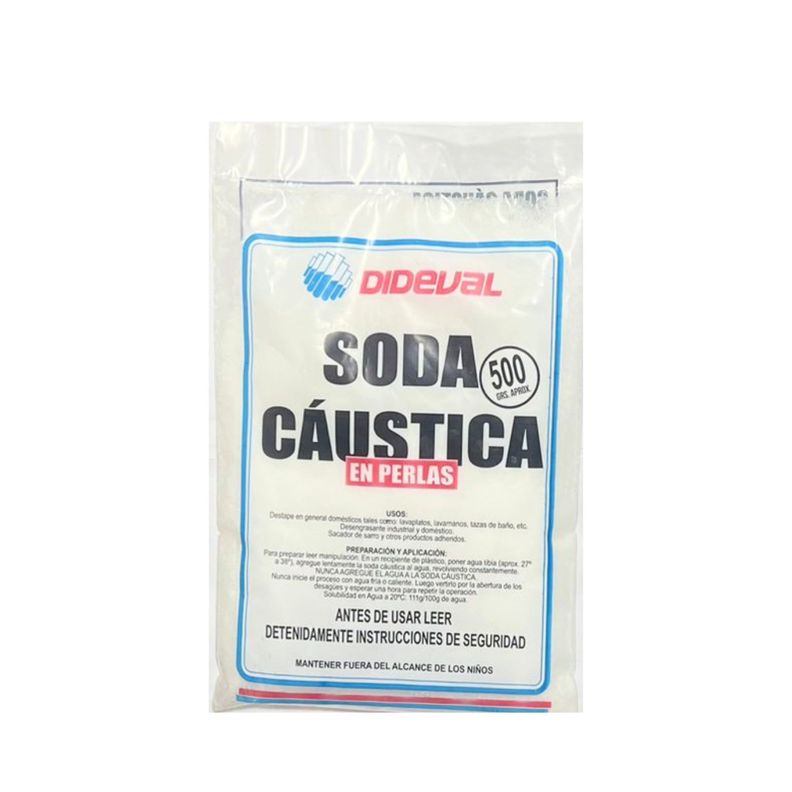 Soda Caustica en perlas (Bolsa) 1/2 Kg - Dideval-0