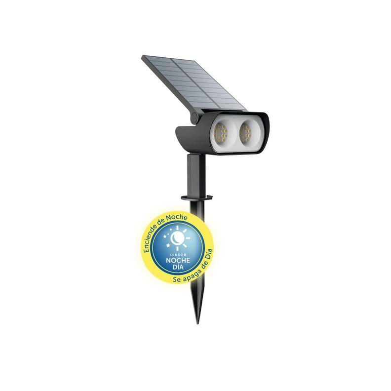 Foco solar Led exterior con sensor día/noche 200lm - Macrotel-1