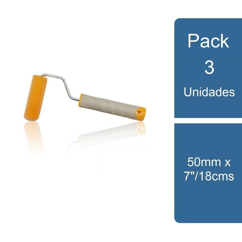 Pack 3 Rodillo Espuma Poliflocada 50mm x 7"/18cms Lizcal-0
