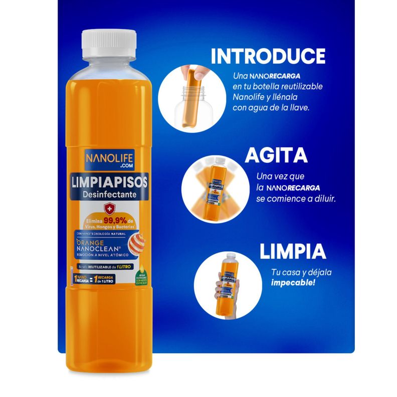 Limpiapisos Desinfectante Recarga Citrico Rinde 2lts - Deysa Nanolife-3