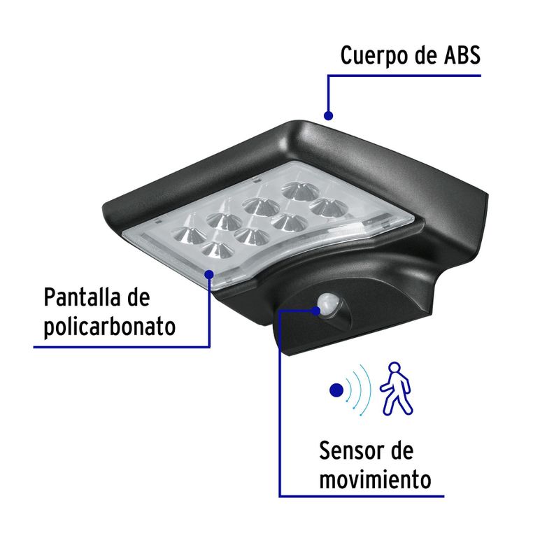 Foco solar LED con sensor de movimiento 4W - Volteck-1