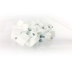 Macrotel Grampas Para Cables Telefono 2pin Blancas 25un-1