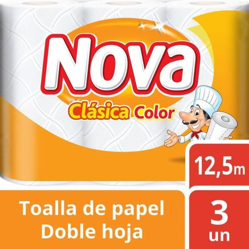Toalla De Papel Para Cocina 12mt 3un. Nova-0