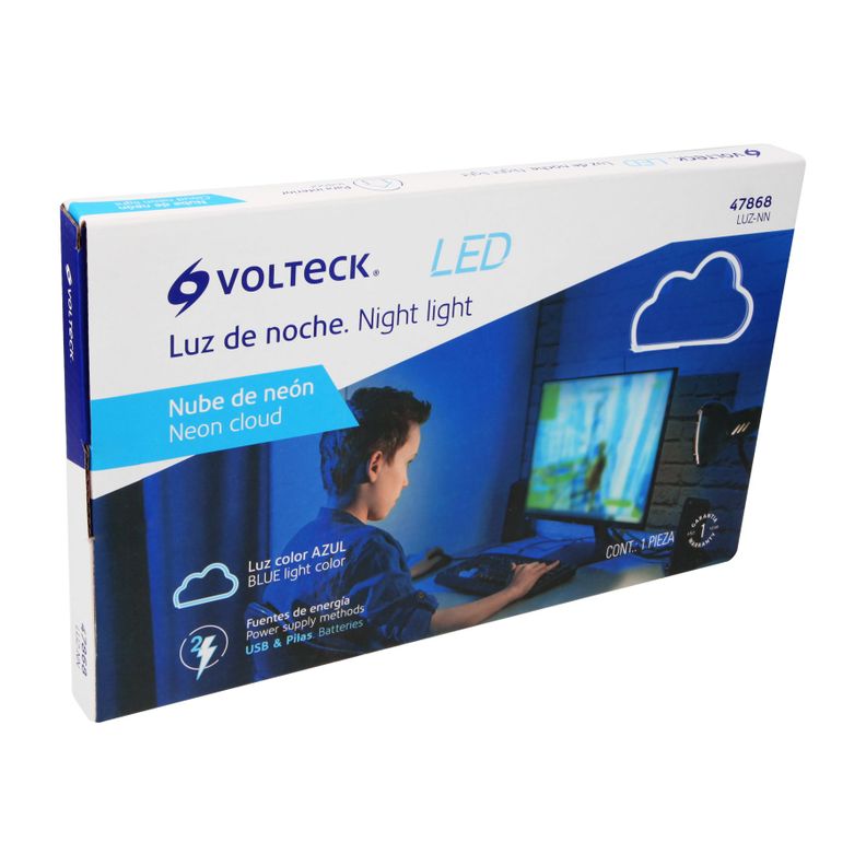 Luz de noche de LED tipo neón Azul - Volteck-2