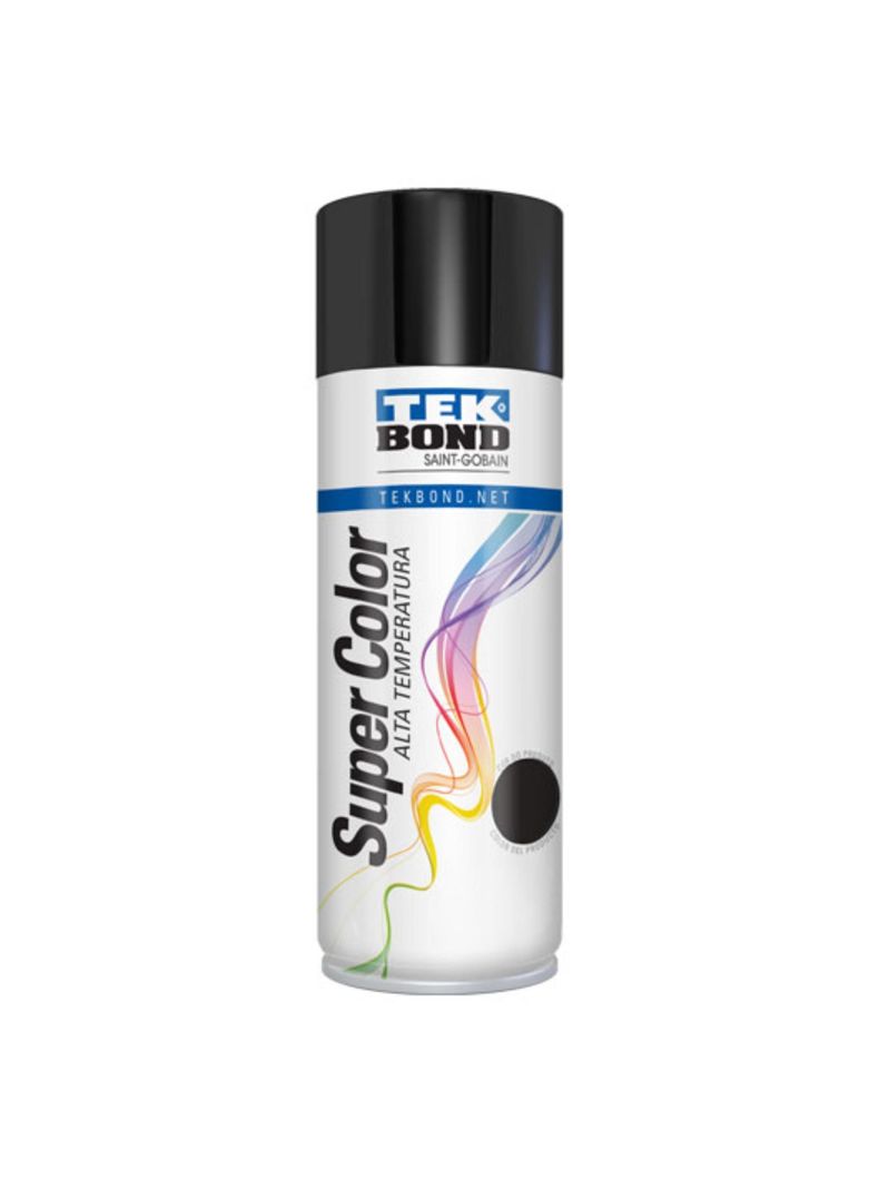 Pintura Spray 400ml Alta Temperatura Negro Brillante - TEKBond-0