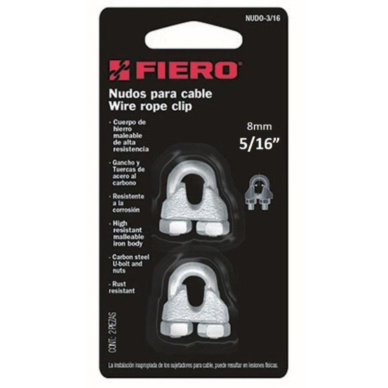 Grapa Para Cable Galvanizada 5/16  2 Un. Fiero-0
