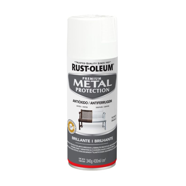 Pintura en Aerosol Metal Protection 340grs Blanco Brillante - Rust Oleum-0