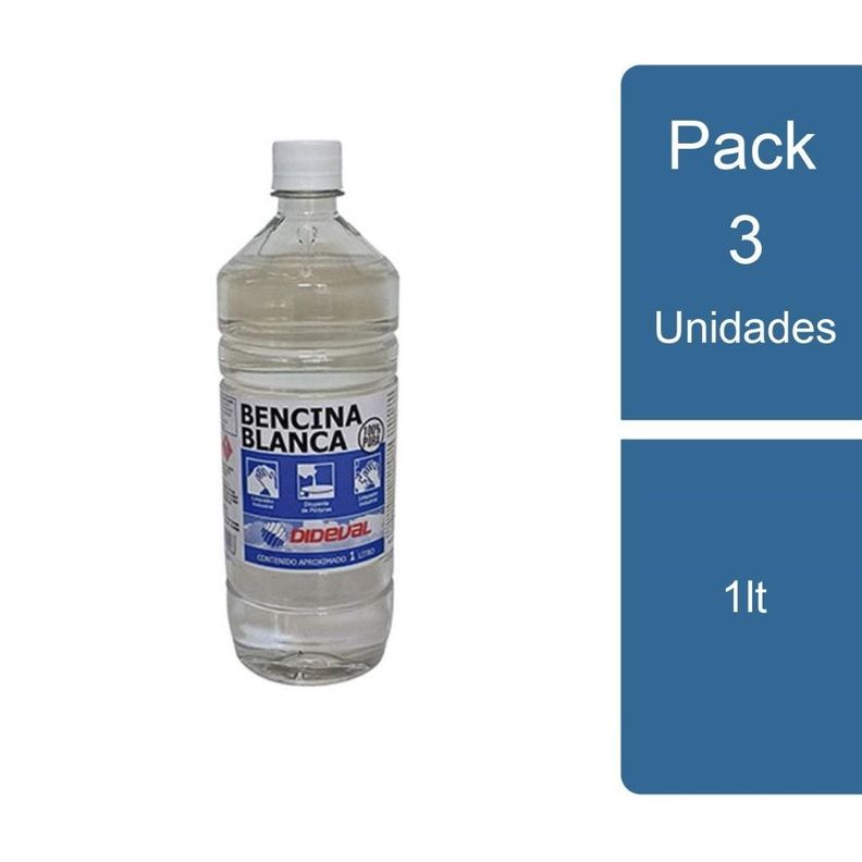 Pack 3 Bencina Blanca 1lt Dideval-0