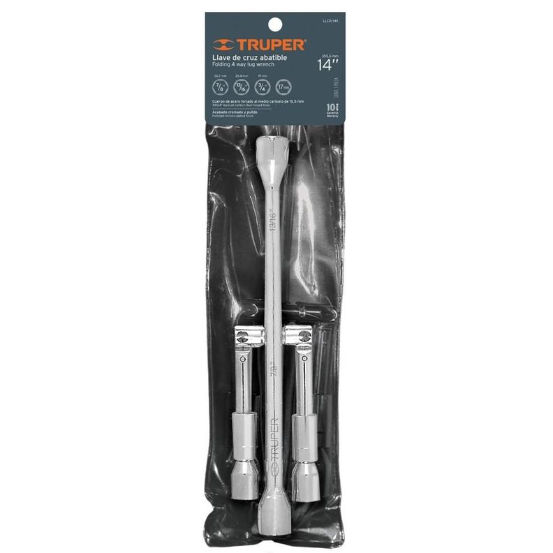 Truper Llave De Cruz Para Automóvil 14  Plegable-0