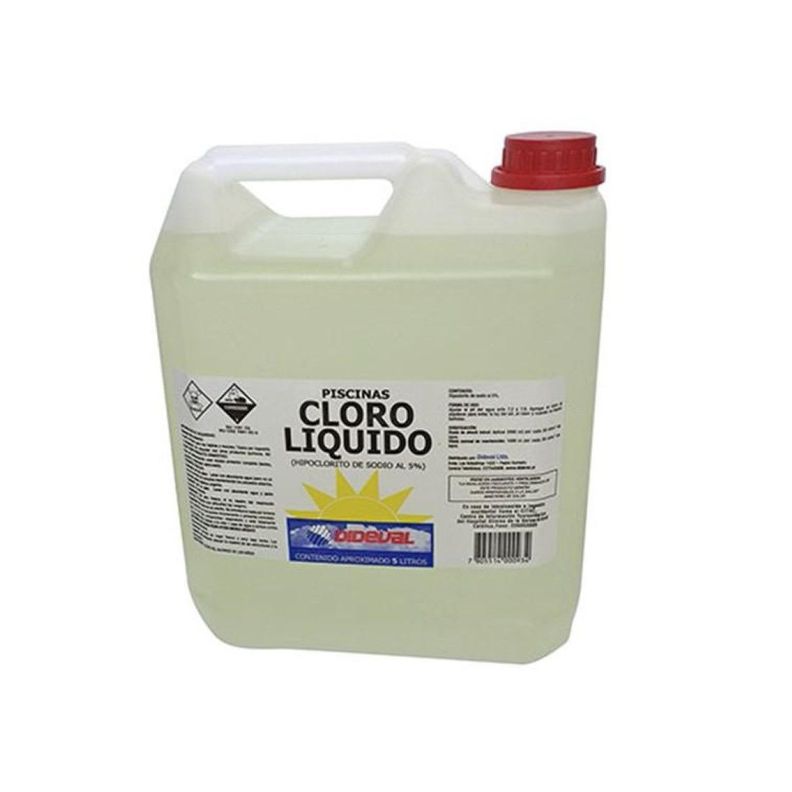 Cloro Líquido Para Piscinas 5% 5lts Dideval-0