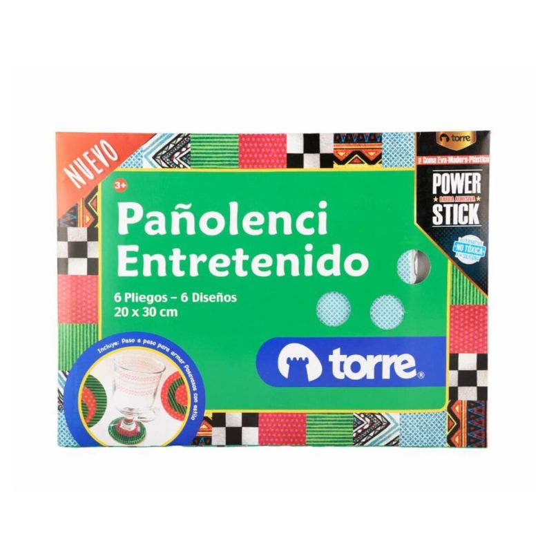 Pañolenci Entretenido 6 pliegos / 6 diseños 20x30cms Torre-0