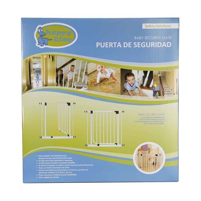 Happy Dino Reja De Seguridad Para Bebés Metálica Ajustable-1