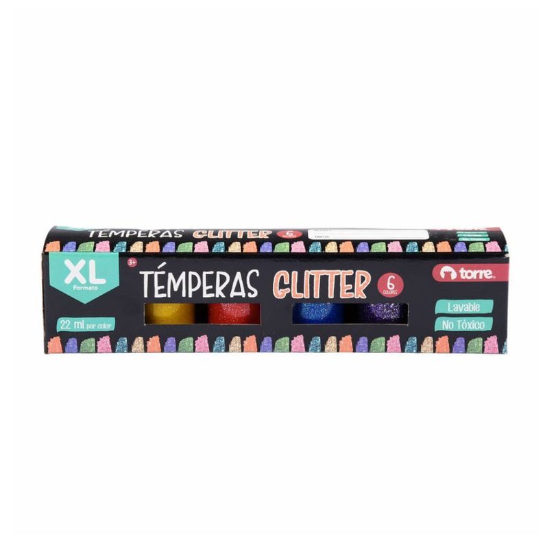 Témpera XL glitter 6 colores Torre-0