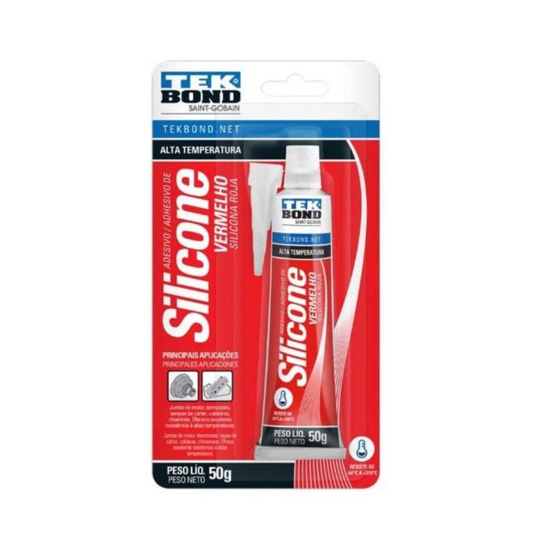 Silicona Alta Temperatura Roja 50gr Tekbond-0
