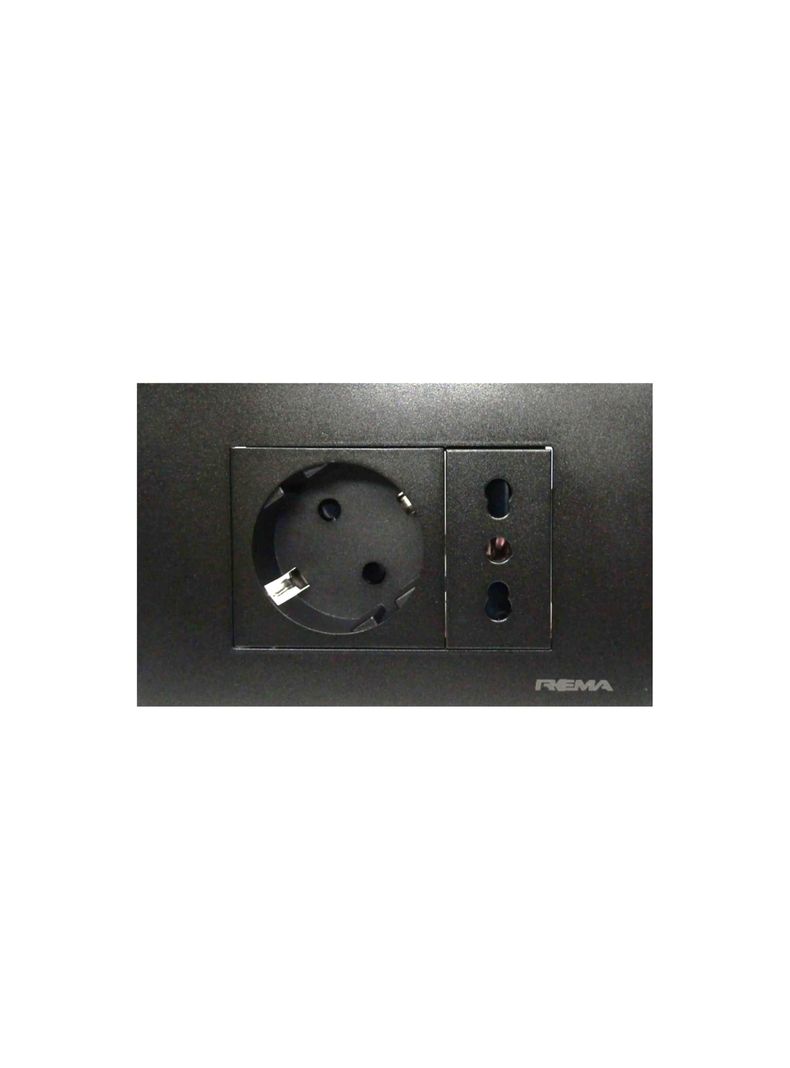 Enchufe 10/16A y Schuko Línea Arrayán Negro - Rema-0