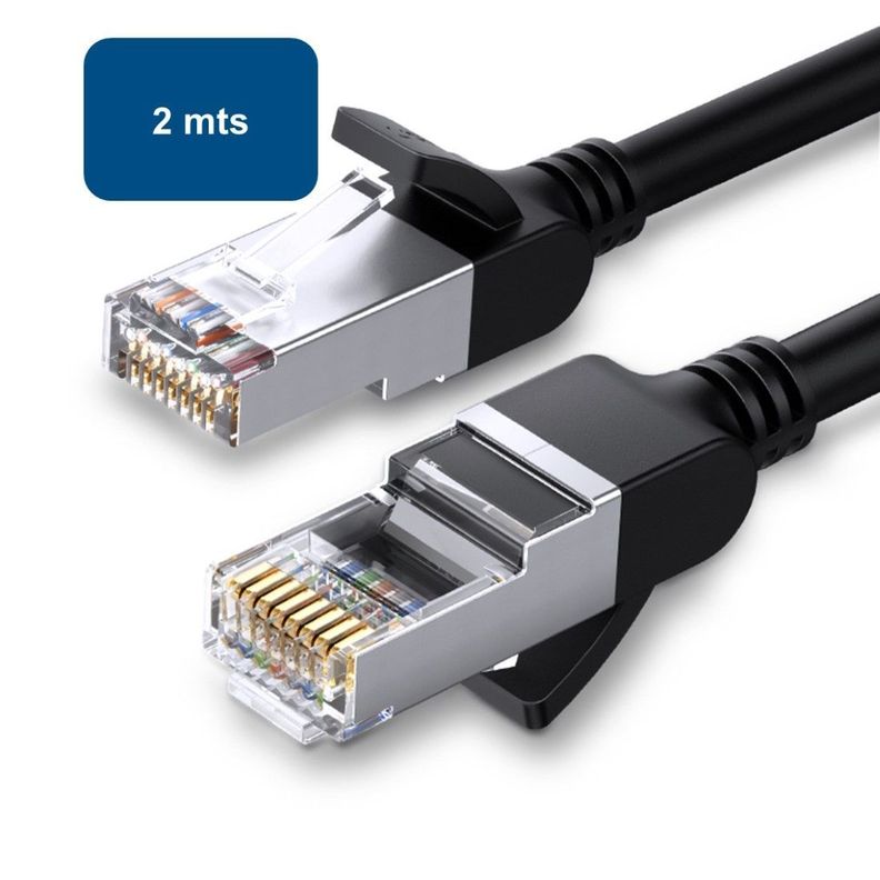 Cable de red UTP Cat 6 Negro modelo NW101 2mts Ugreen-0