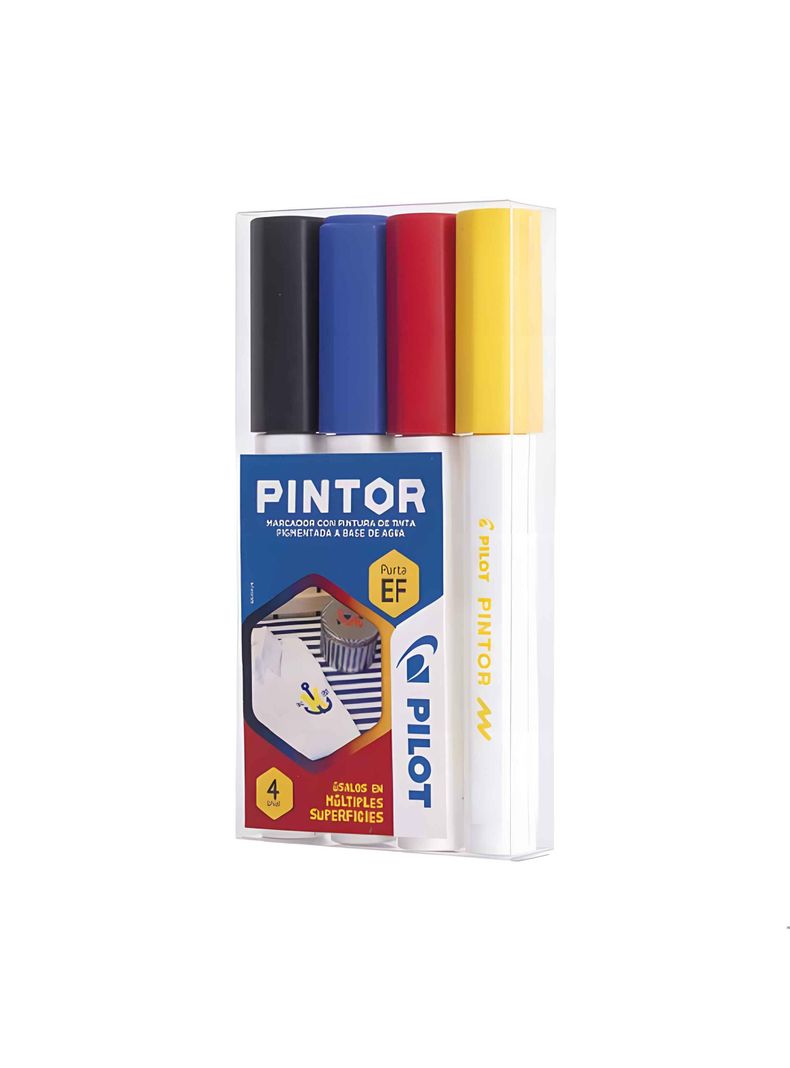 Marcador Pintor Extra Fino Negro Rojo Azul Amarillo Pilot-0