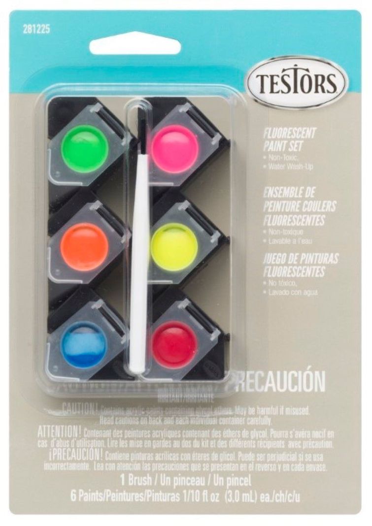 Set De 6 Pinturas Acrílicas Cápsulas Fluorescentes Testors-0