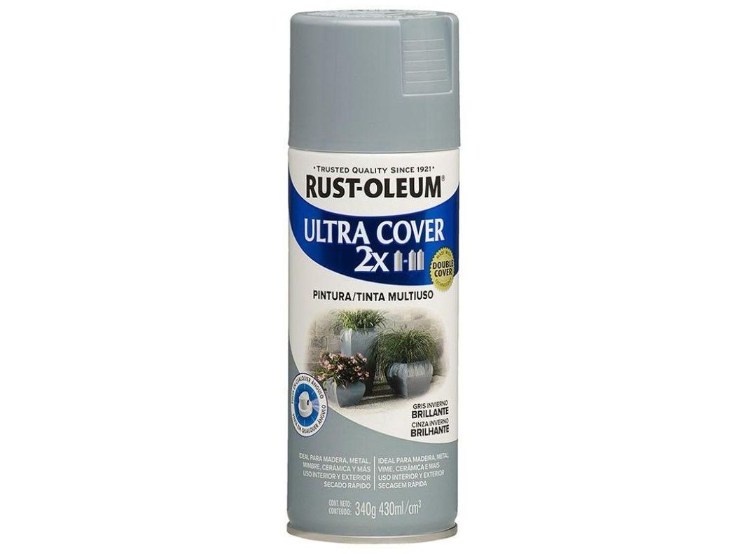 Spray Aerosol Ultra Cover 2x Gris Invierno Brill. Rust Oleum-0
