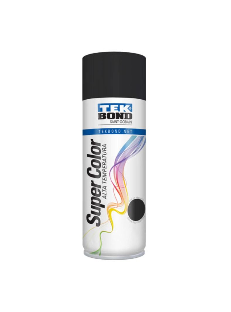 Pintura Spray 400ml Alta Temperatura Negro Mate - TEKBond-0