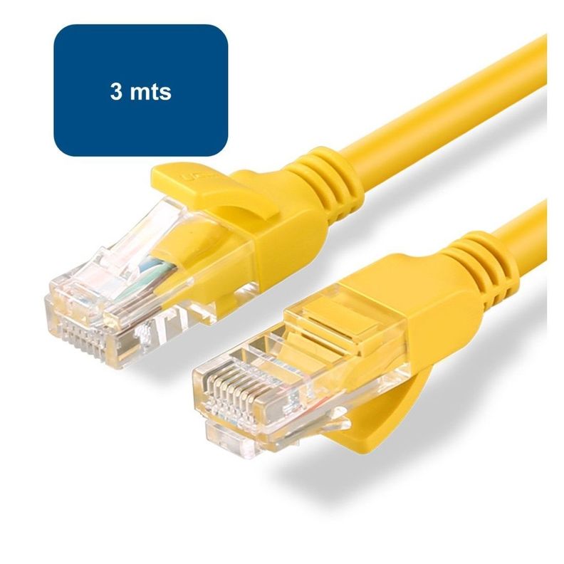 Cable de red UTP Cat 5e Amarillo modelo NW103 3mts Ugreen-0