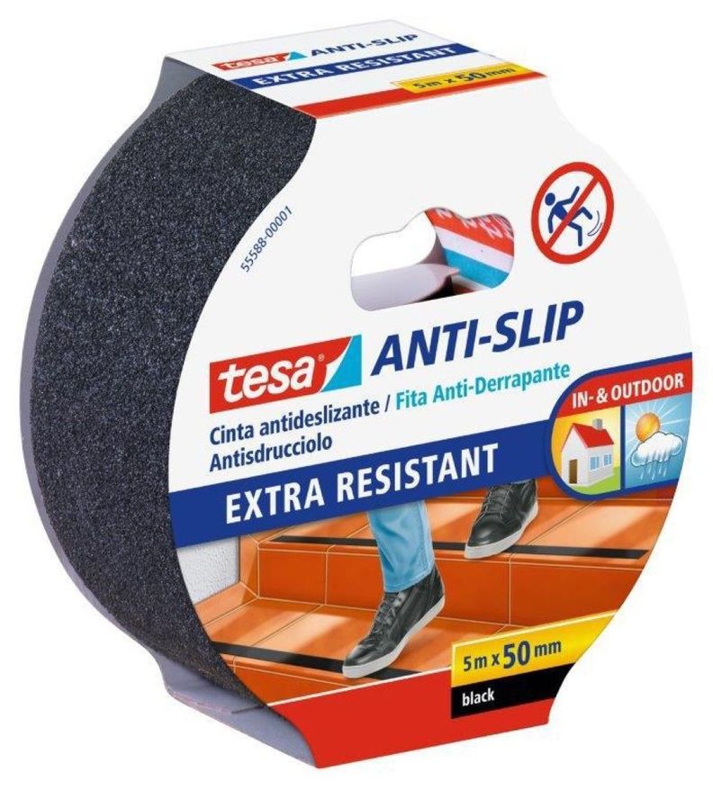 Tesa Cinta Antideslizante 50mm X 5 Mts Negra-0