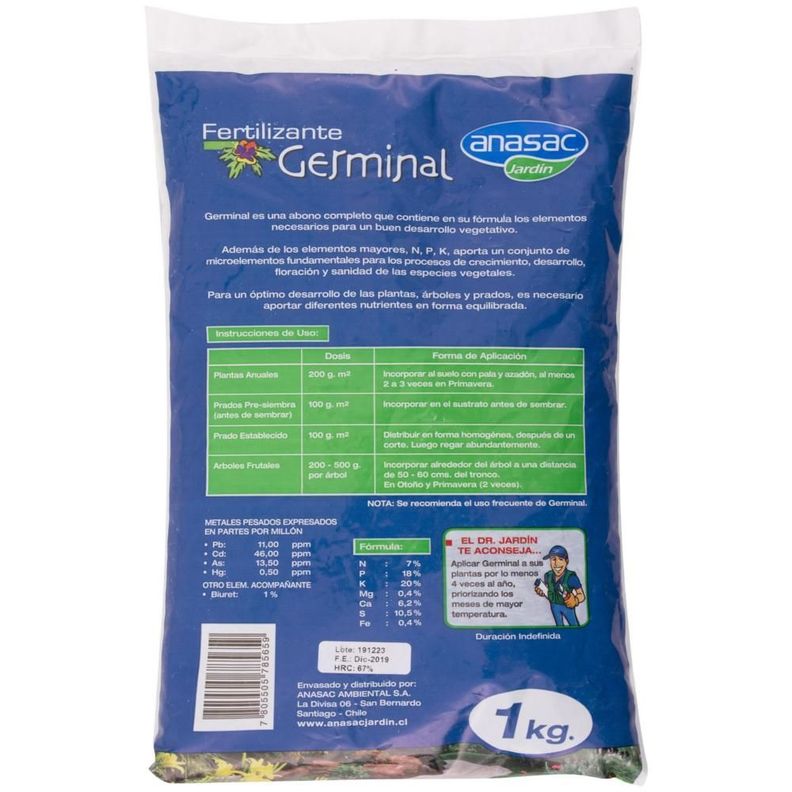 Fertilizante Germinal Abono Completo 1kg Anasac-1