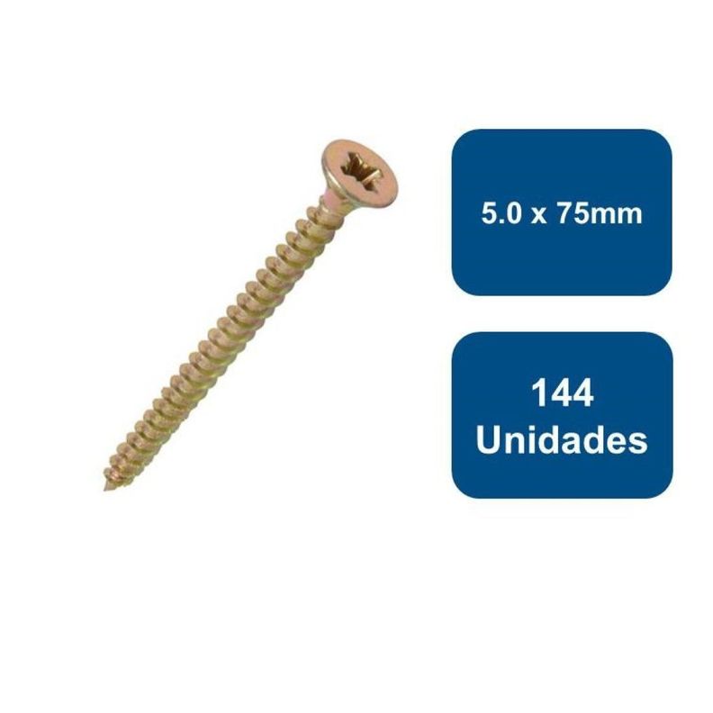 Tornillo Madera Multiuso 5.0 X 75mm 144un.-0