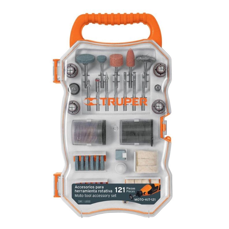 Kit para herramienta rotativa 121 accesorios Truper-0