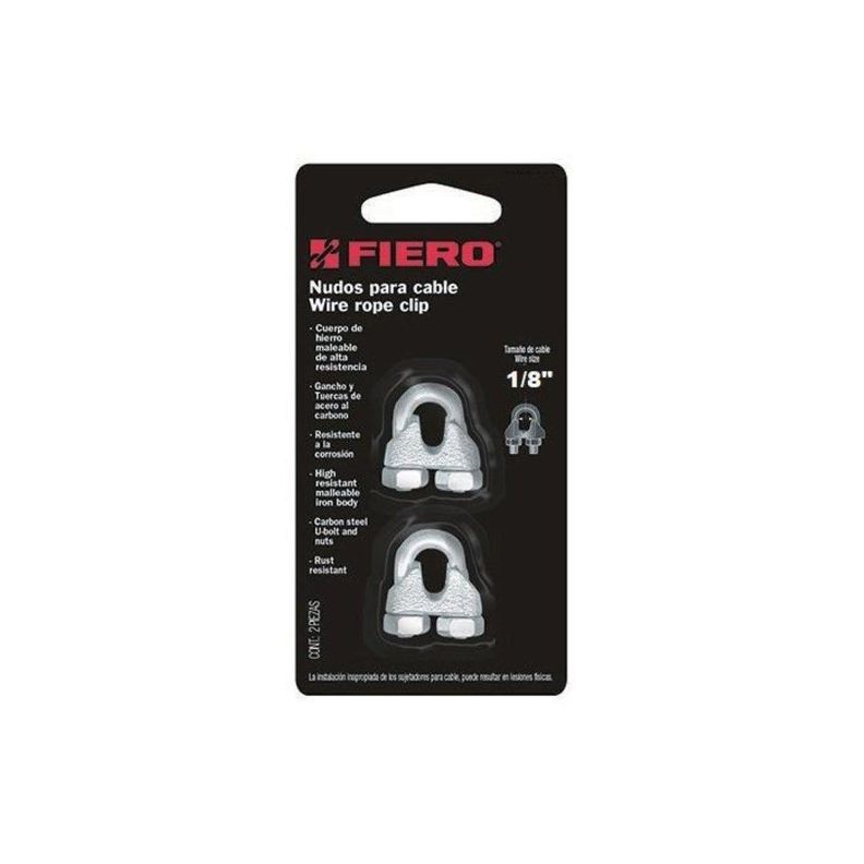 Grapa Para Cable Galvanizada 1/8  2 Un. Fiero-0