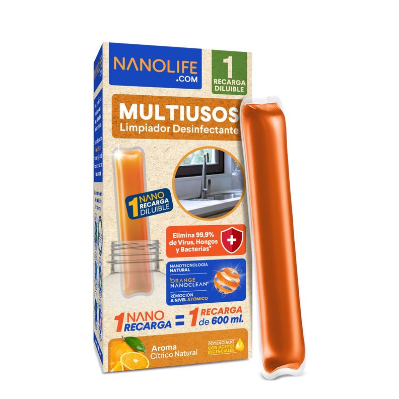 Limpiador multiusos Recarga Citrico Rinde 600ml - Deysa Nanolife-0