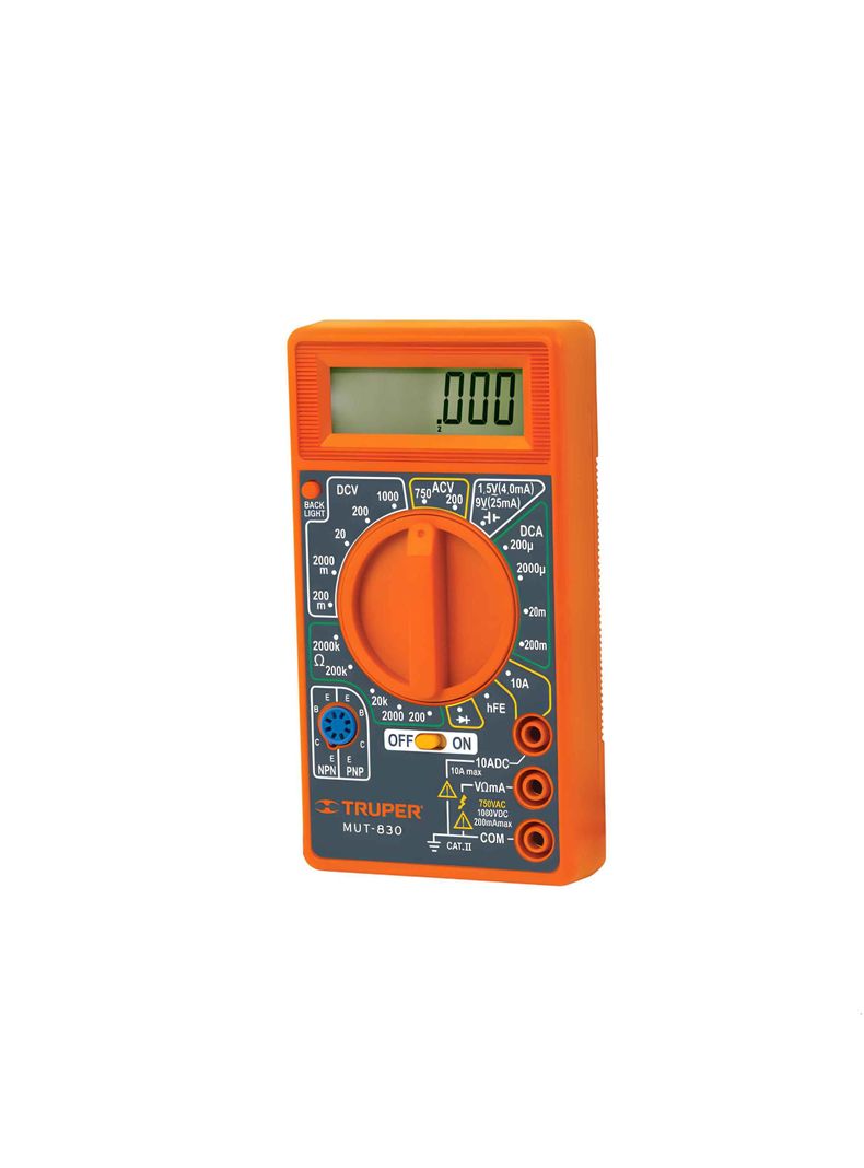 Truper Multimetro Digital Para Hogar Y Oficina Mut-830-0