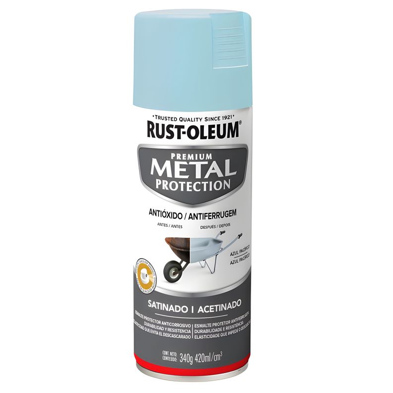 Pintura en Aerosol Metal Protection 340grs Azul Pacífico Satinado - Rust Oleum-0