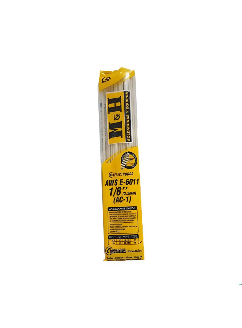 Electrodo / Soldadura 6011 1kg Punto Azul 1/8" / 3.2mm - MyH-0