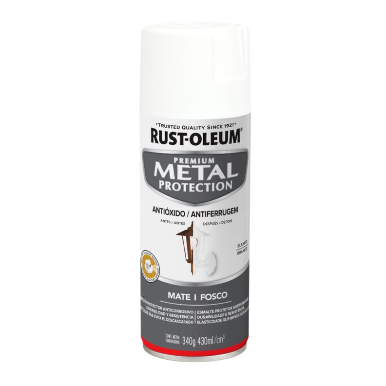 Pintura en Aerosol Metal Protection 340grs Mate Blanco - Rust Oleum-0