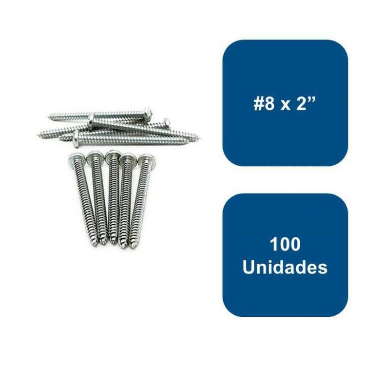 Roscalata Cabeza Binding Zincado #8 X 2  100un.-0