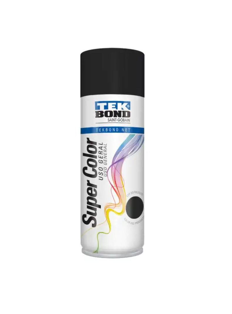 Pintura Spray 400ml Uso General Negro Mate - TEKBond-0